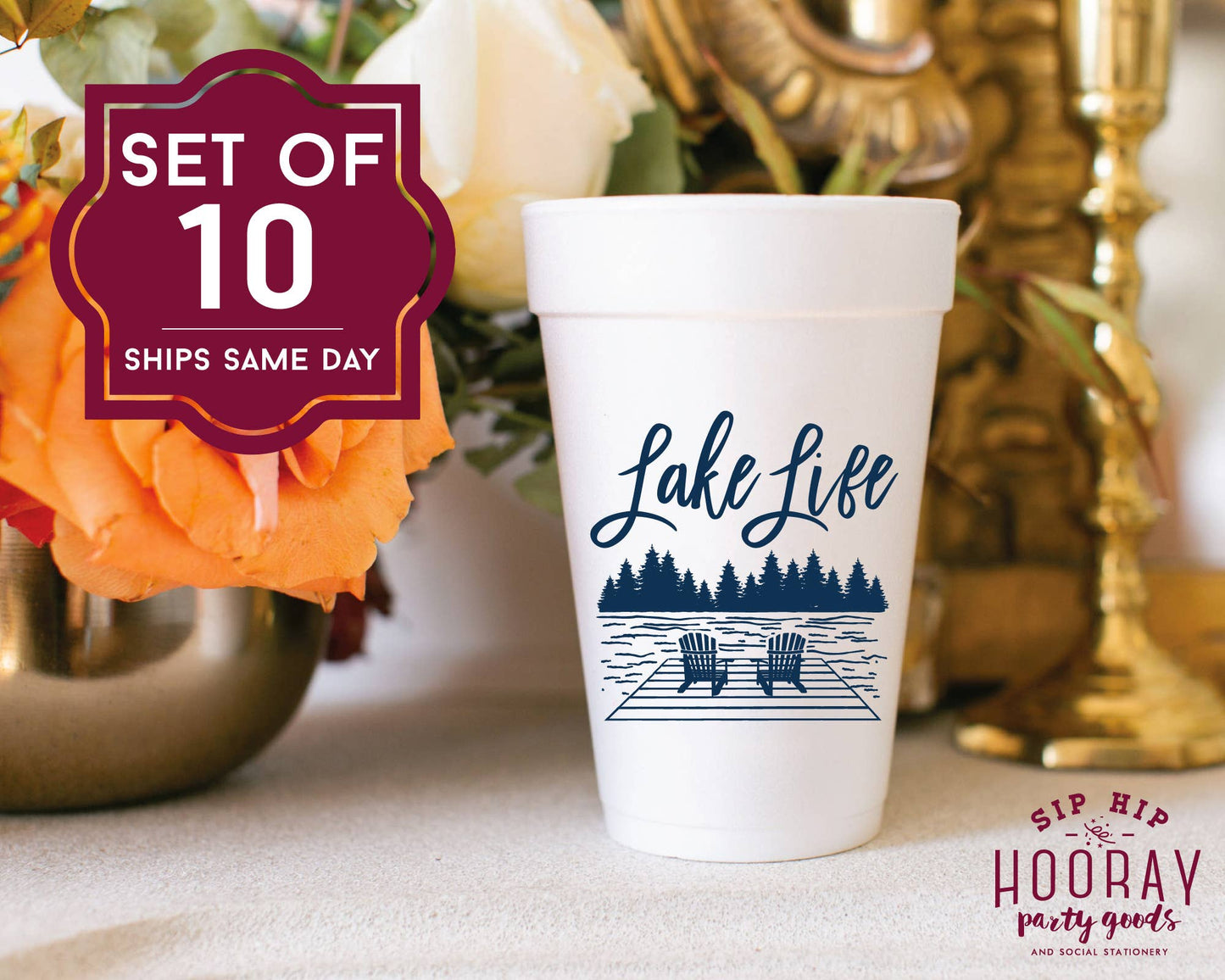 Lake Life Chairs Summer Foam Cups - Summer