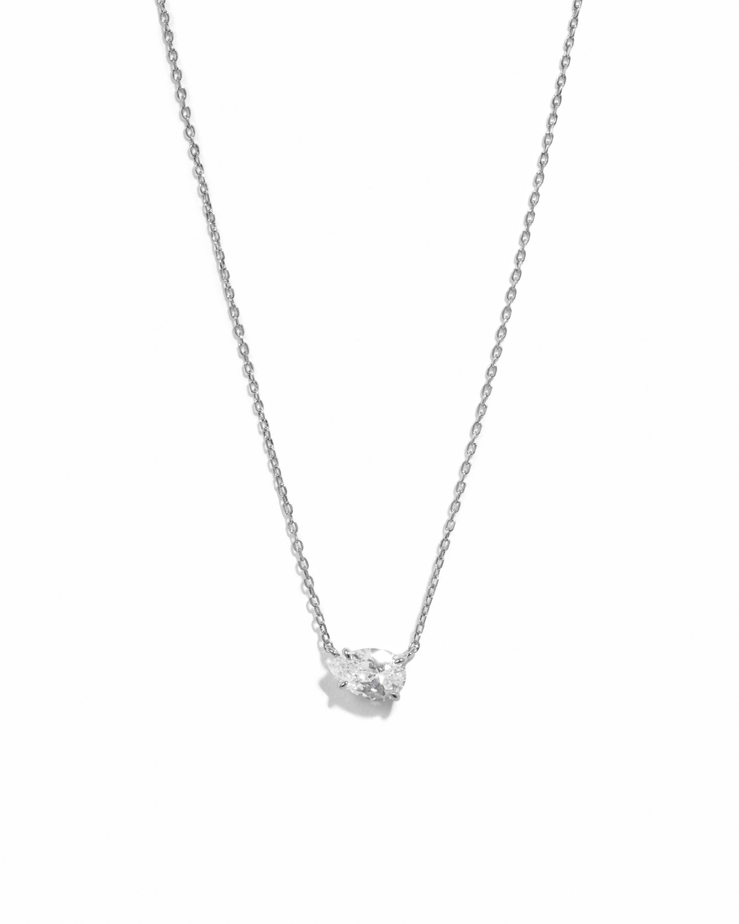 Sideways Pear Necklace: Gold