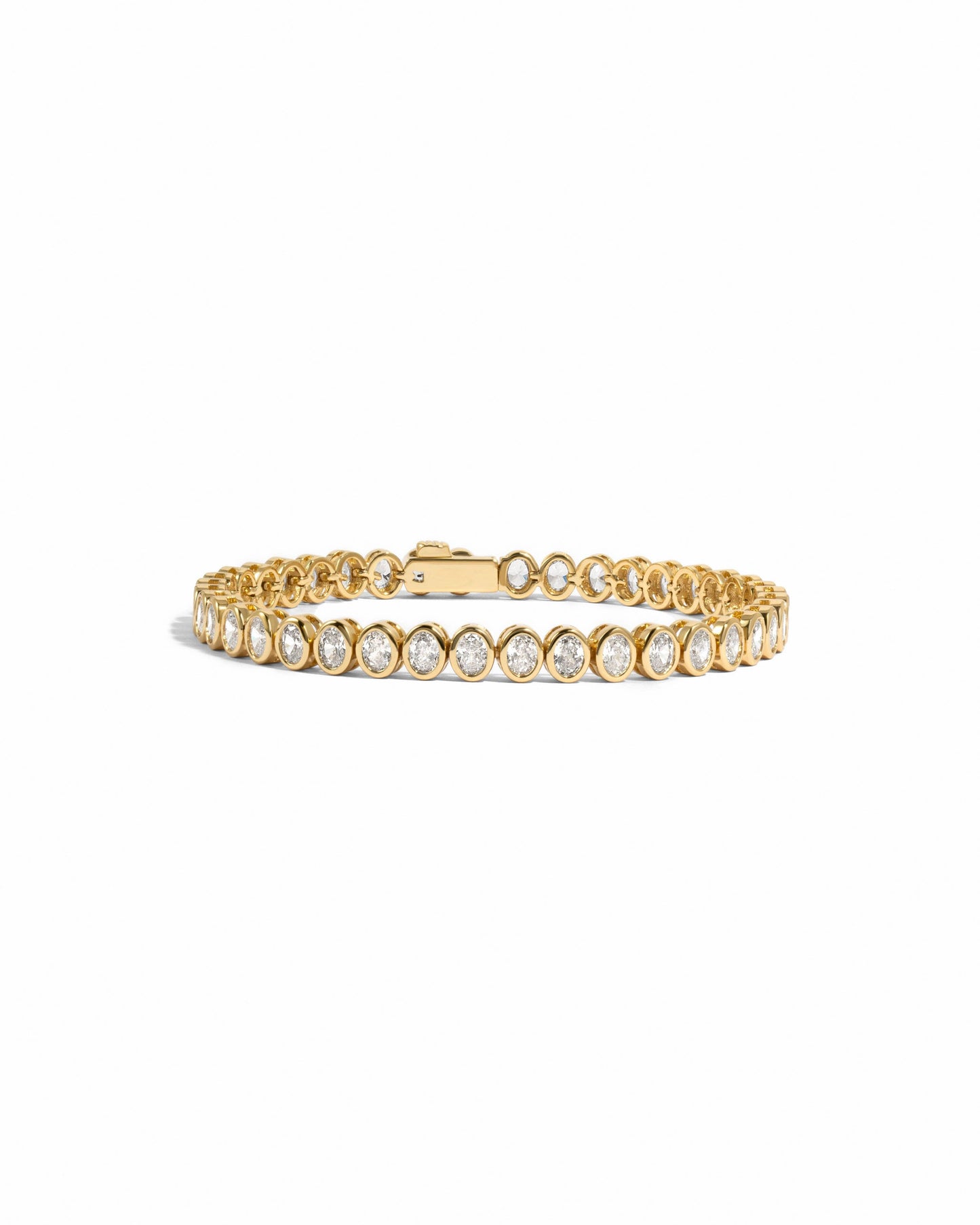 Oval Bezel Tennis Bracelet: Gold / 6.25"