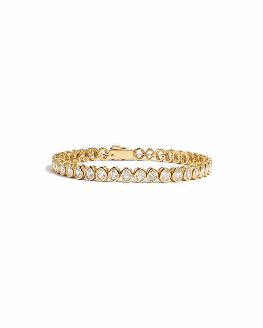 Oval Bezel Tennis Bracelet: Gold / 6.75"