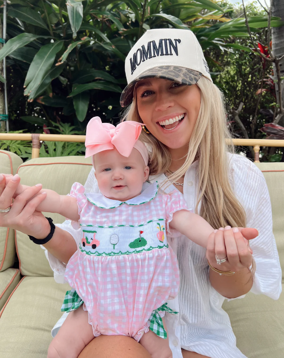Mommin' - Black Vintage Trucker Hat: Cheetah