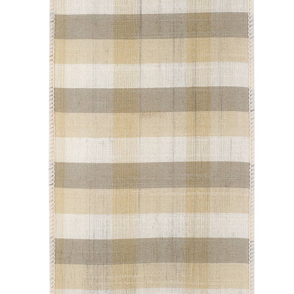 Chandler Check Wired Edge Ribbon, Multi, 4 In, 10 Yards