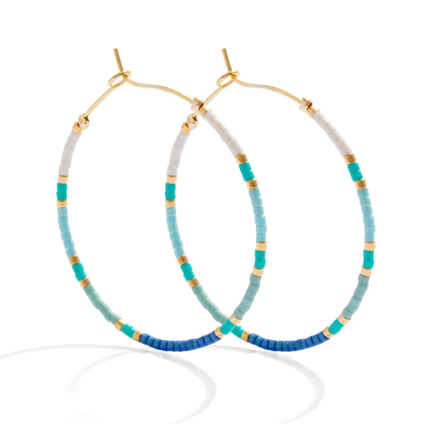 Miyuki Delica Hoop Earrings: Multi