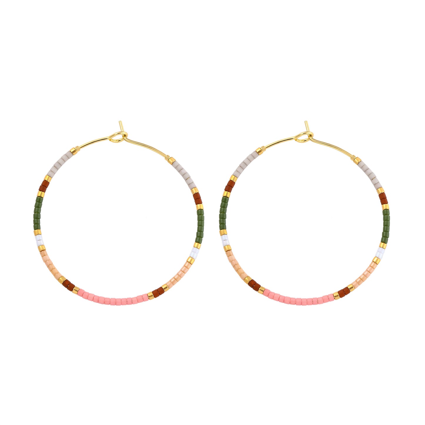 Miyuki Delica Hoop Earrings: Multi