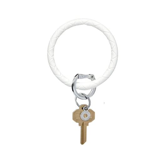 Leather Big O® Key Ring - Marshmello Basketweave