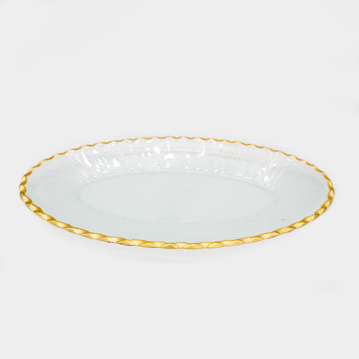 Cordova Oval Serving Tray   Clear/Gold   16.5x9.5