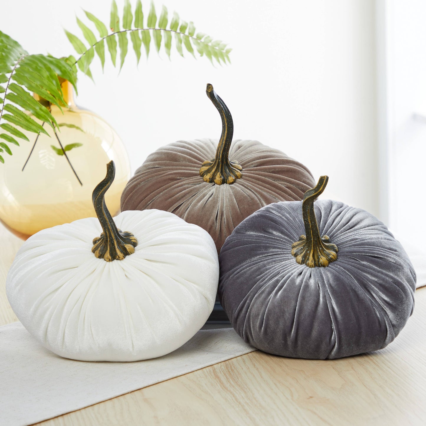 Pumpkin Extra Large Velvet, Fall Accent, Thoughtful Gift: Olive
