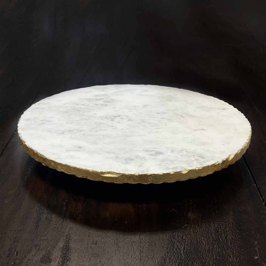 Strasbourg Marble Lazy Susan   White/Gold    12x1.5x12