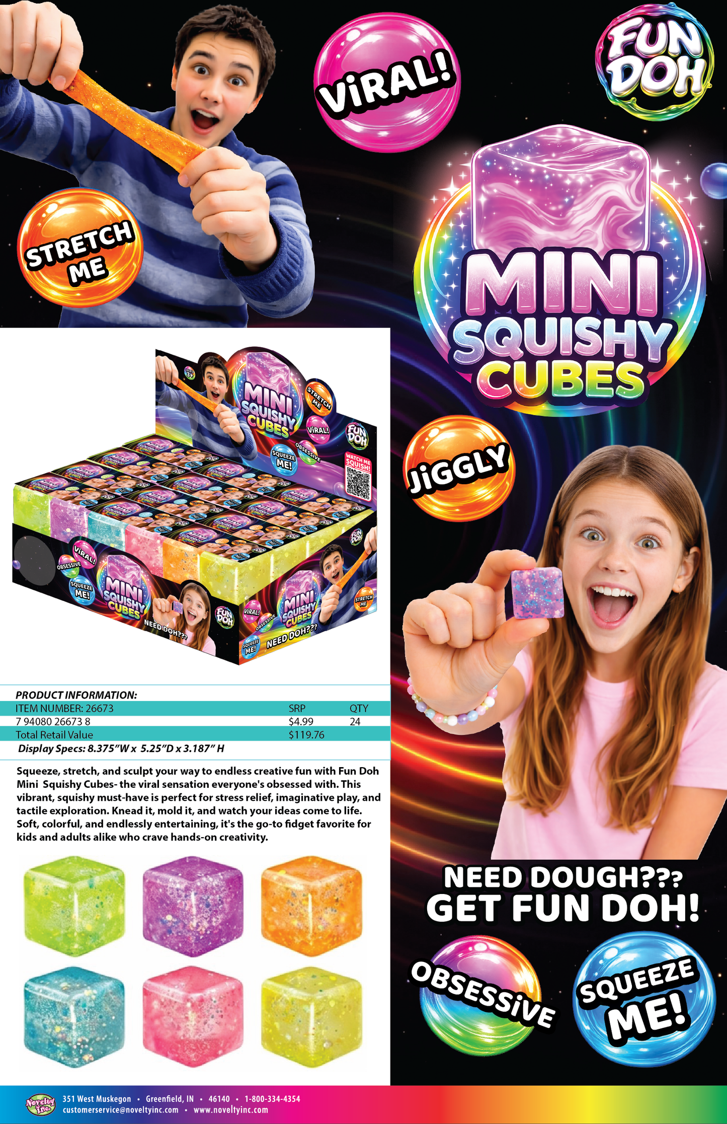 Fun Doh MINI Squishy Cube 2 Pack