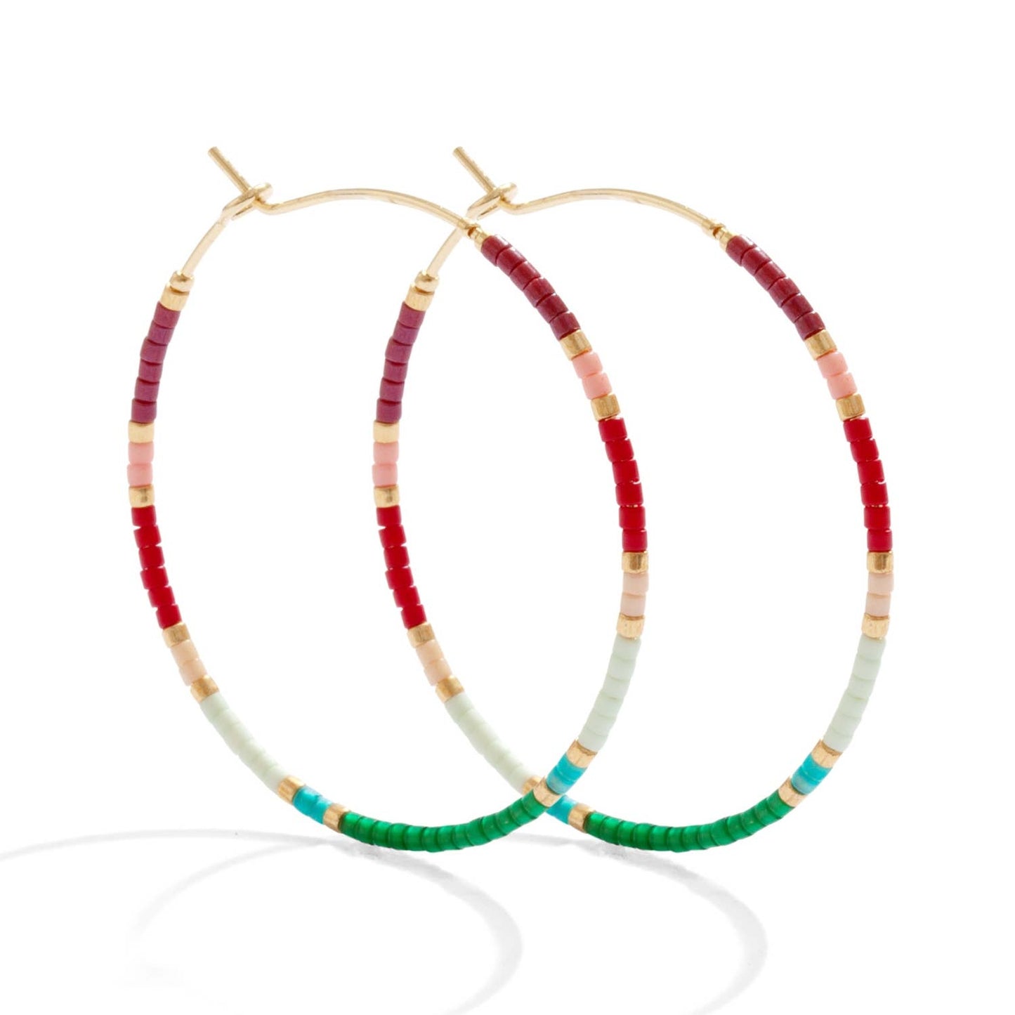 Miyuki Delica Hoop Earrings: Multi