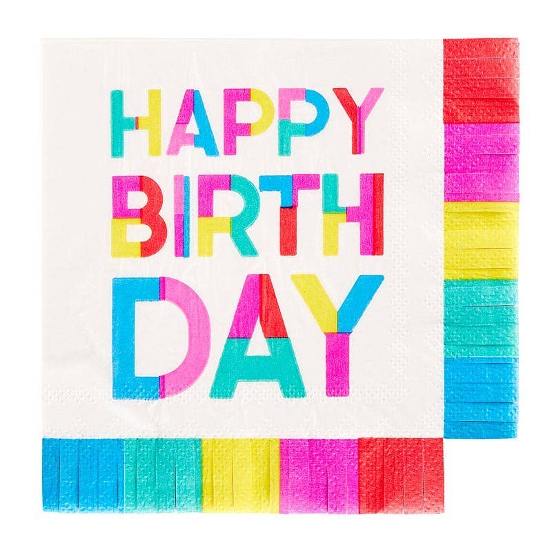 Fringe Napkin-HBD  16ct