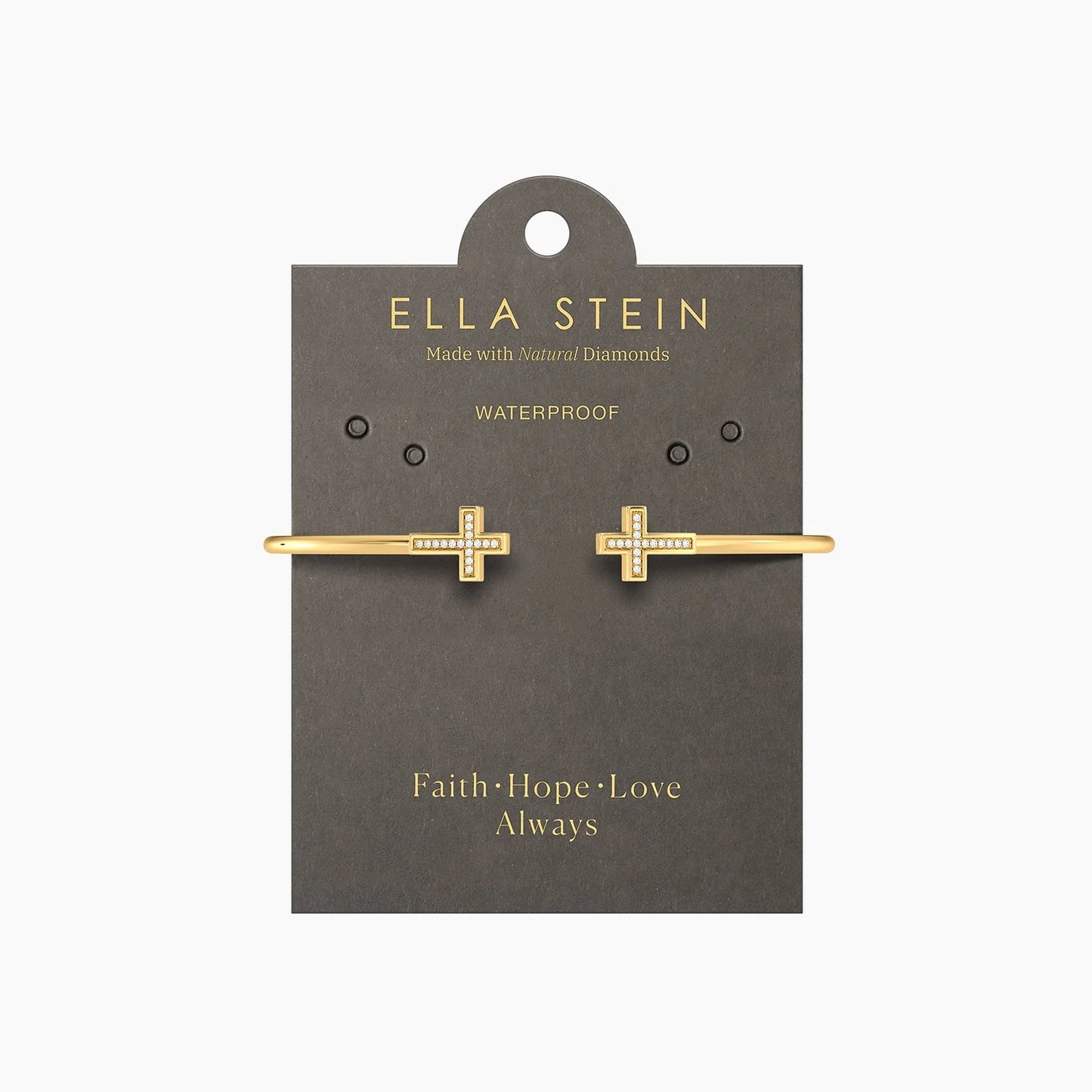 Gold Cross Flexi Cuff Bracelet - Medium