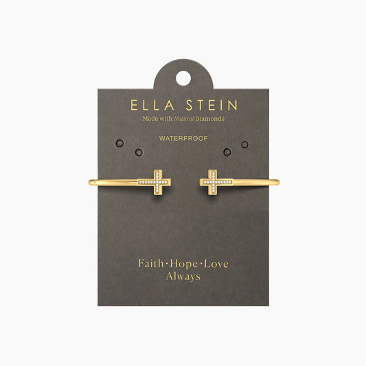 Gold Cross Flexi Cuff Bracelet - Medium