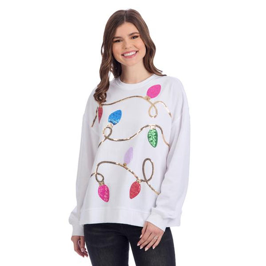 Holiday White Sparkle Sweatshirt