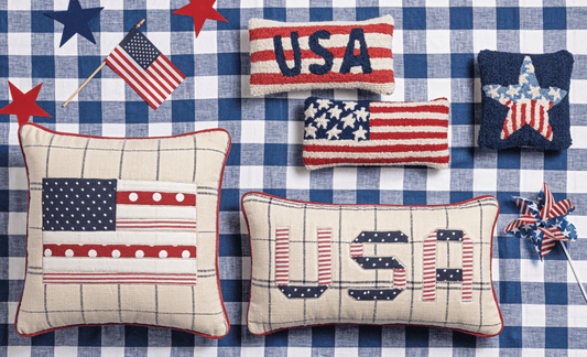 Americana Hook Wool Mini Pillow