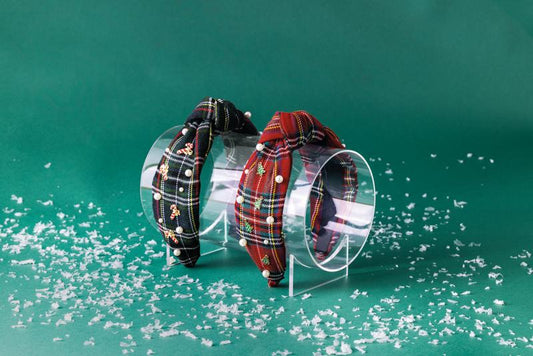 Holiday Tartan Pearl Headband