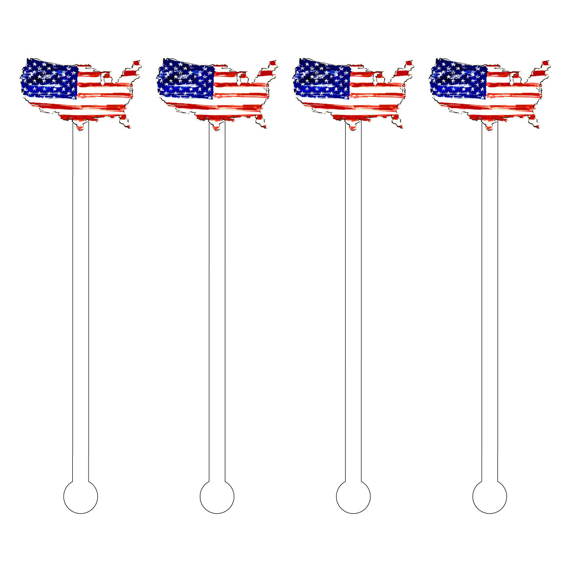 USA America ACRYLIC STIR STICKS