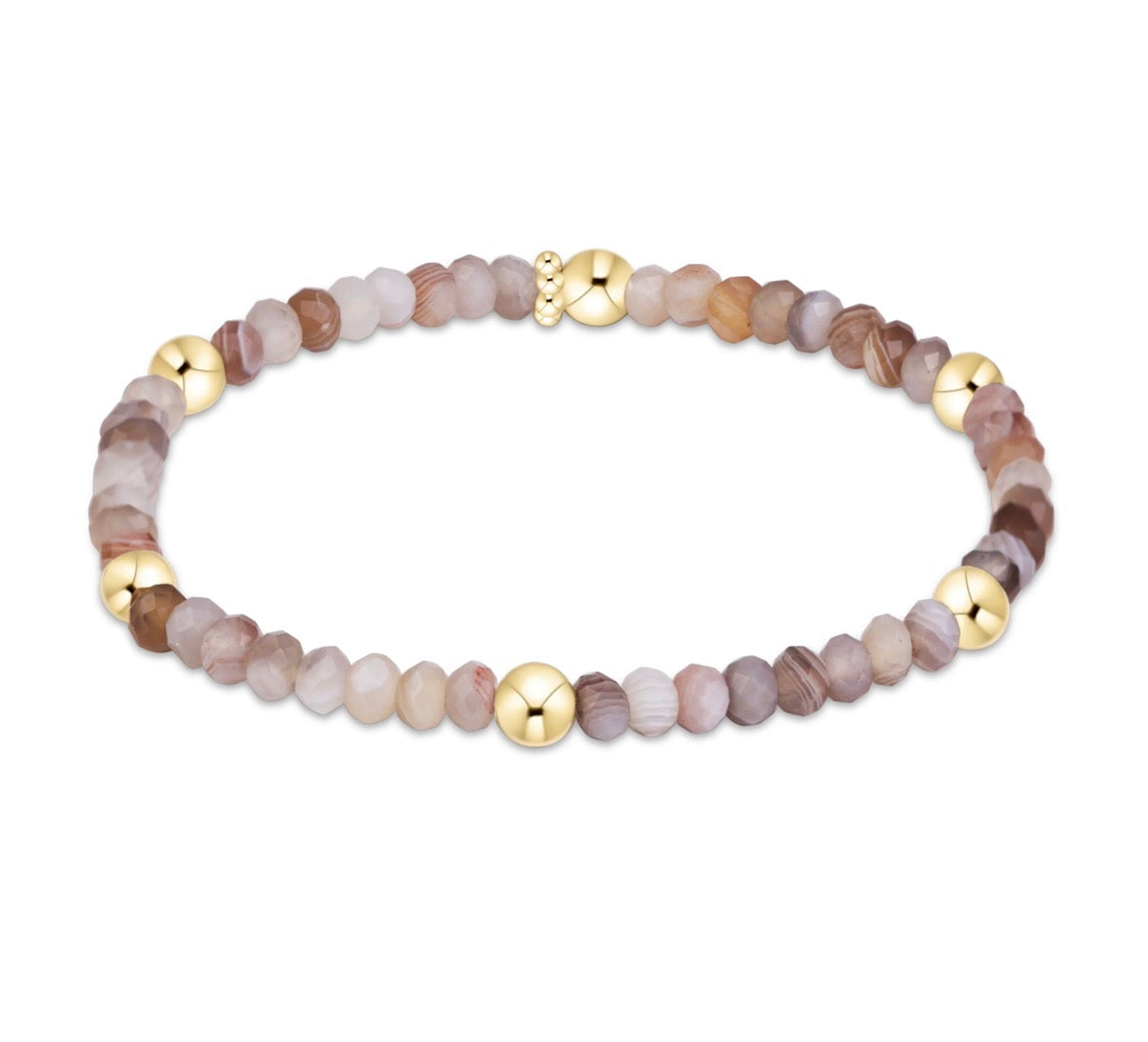 presence gemstone 4mm bracelet - Botswana Agate