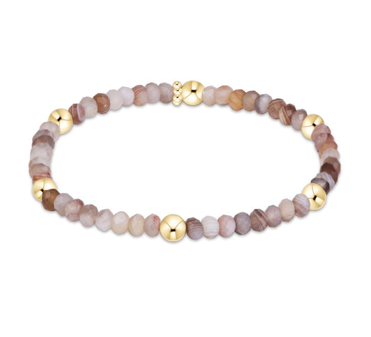 presence gemstone 4mm bracelet - Botswana Agate