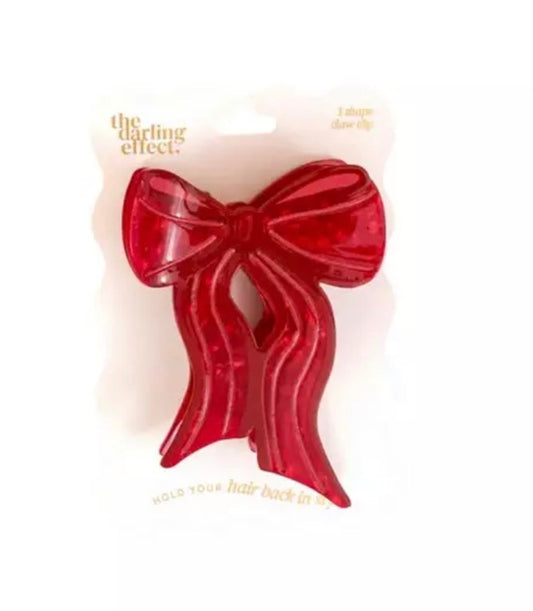 Red Ribbon Claw Clip