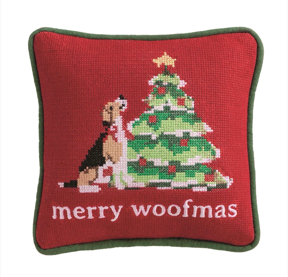 Dog Needlepoint Pillow