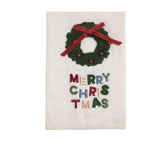 Wreath Whimsy Christmas Towel