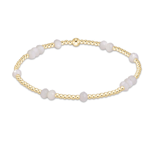 hope unwritten gemstone 4mm bracelet - mother of pearl