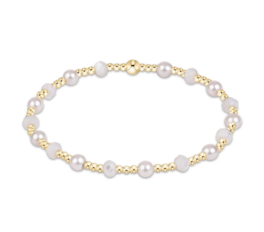 sincerity gemstone & pearl 4mm bracelet - mother of pearl