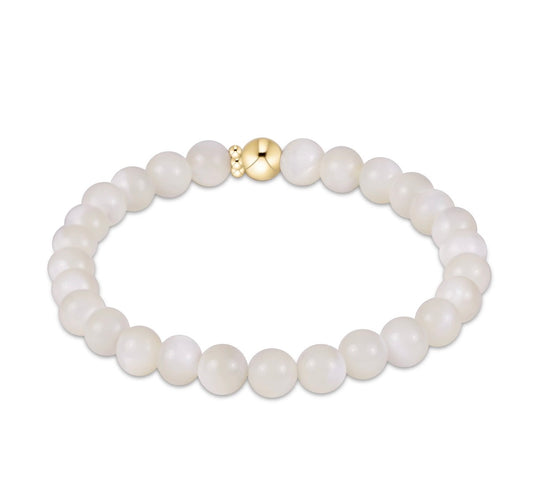 classic gemstone 6mm bracelet - mother of pearl
