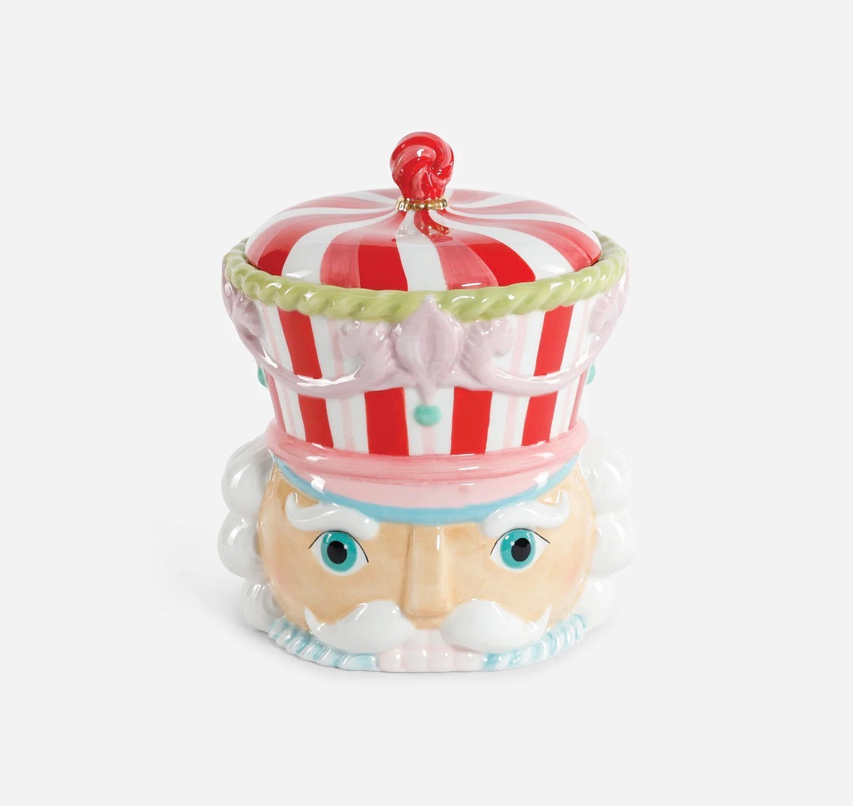 Pink & Blue Nutcracker Cookie Jar
