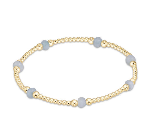 purpose gemstone 4mm bracelet - aquamarine