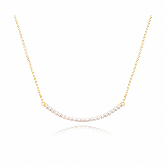 16" necklace mixed metal - beaded bliss small pearl