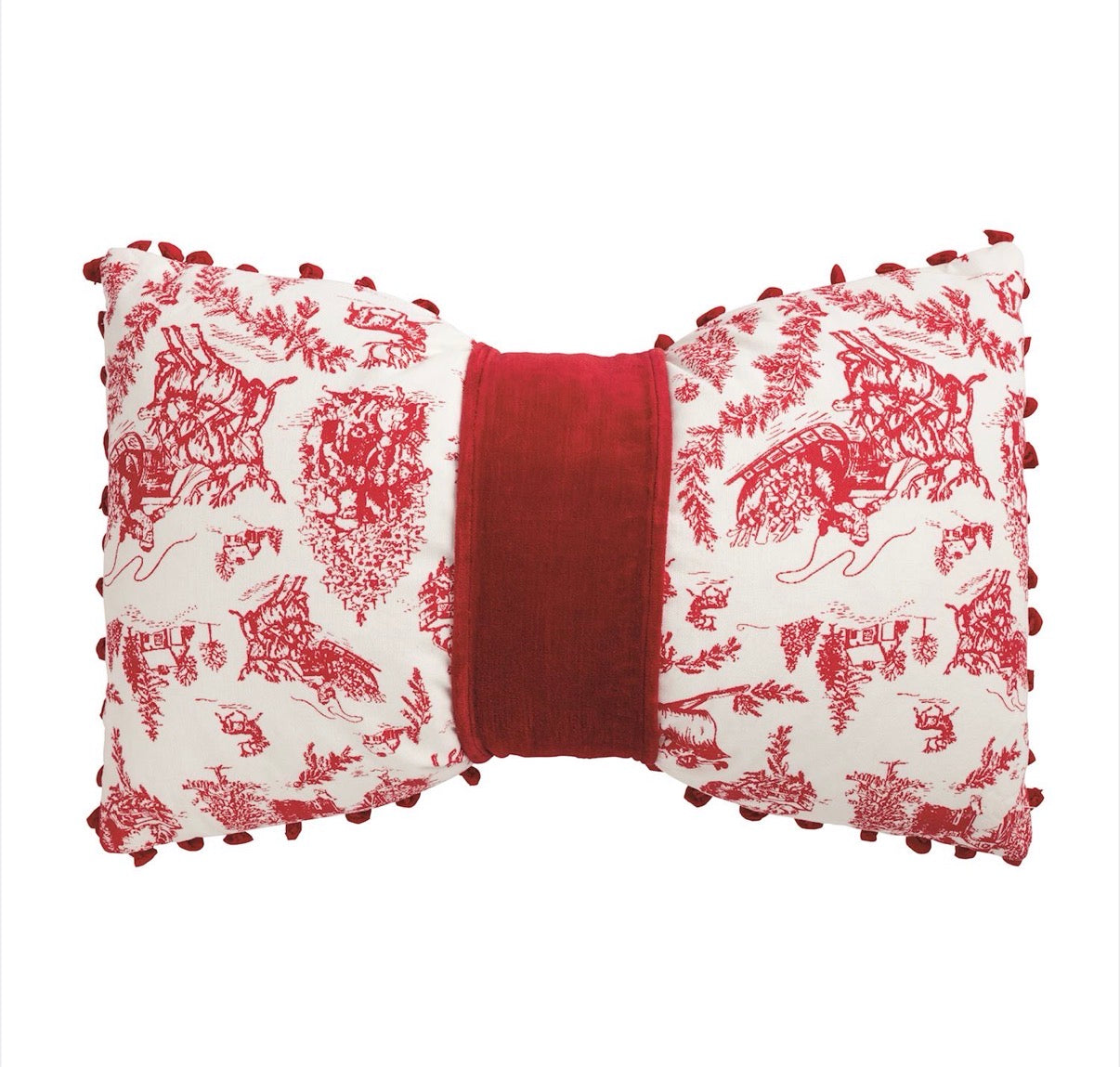 Toile Bow Pillow