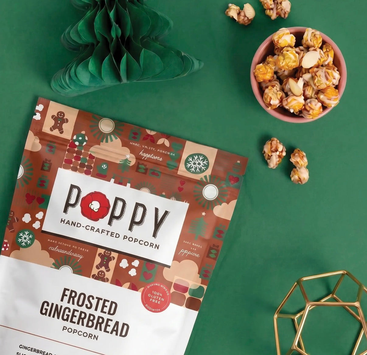 Frosted Gingerbread Popcorn