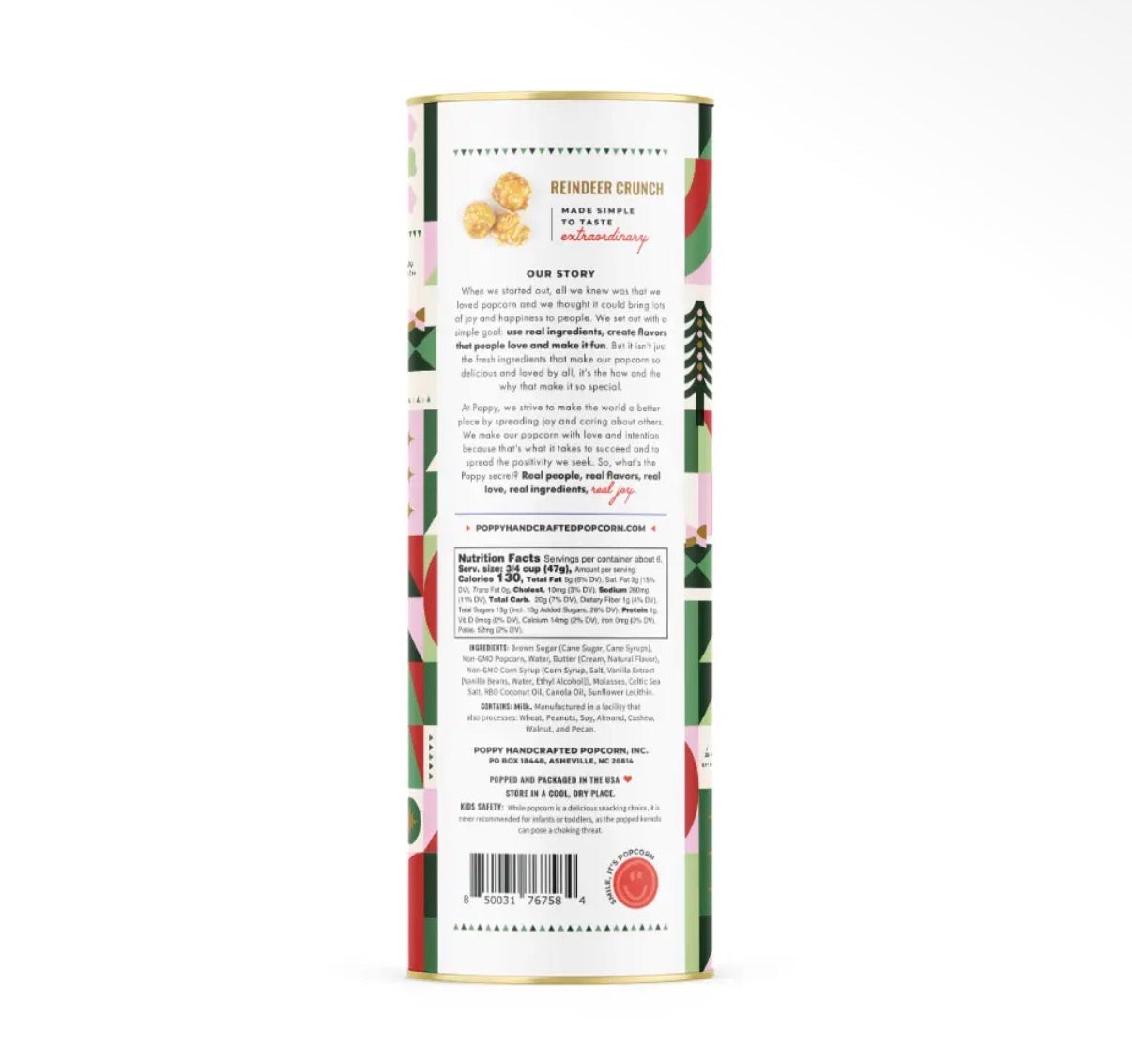 Reindeer Crunch Popcorn Cylinder