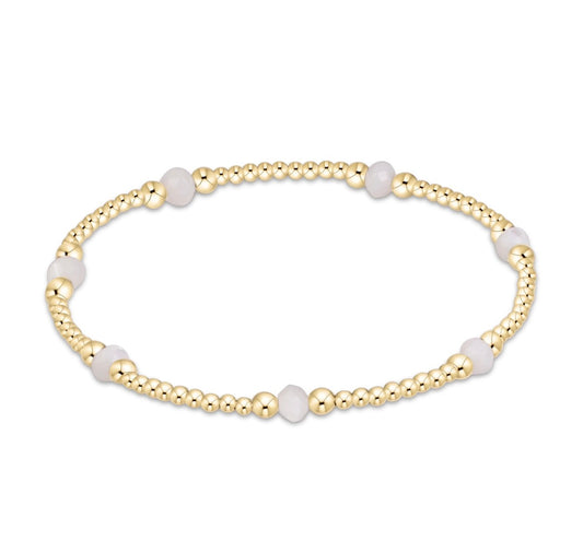 purpose gemstone 4mm bracelet - mother of pearl
