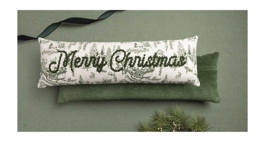 Toile Merry Christmas Pillow