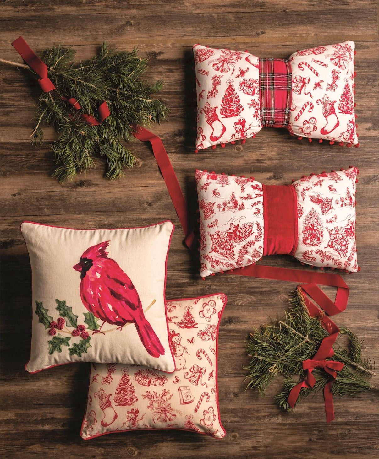 Toile Bow Pillow
