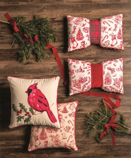 Toile Bow Pillow