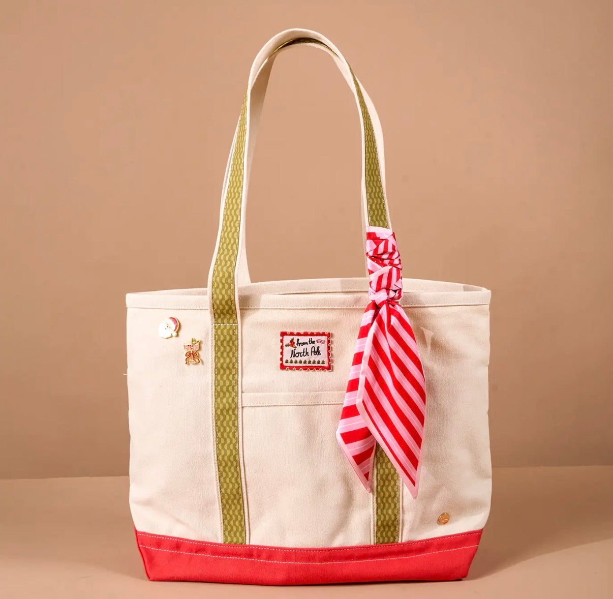 Peppermint Stripes The Darling Canvas Tote Bag