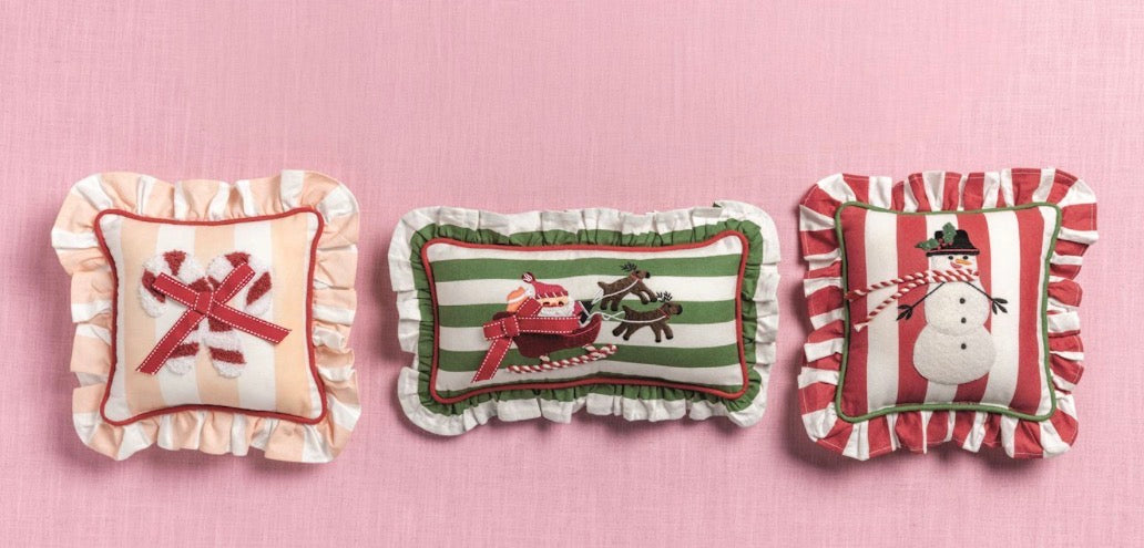 Ruffle Mini Christmas Pillow