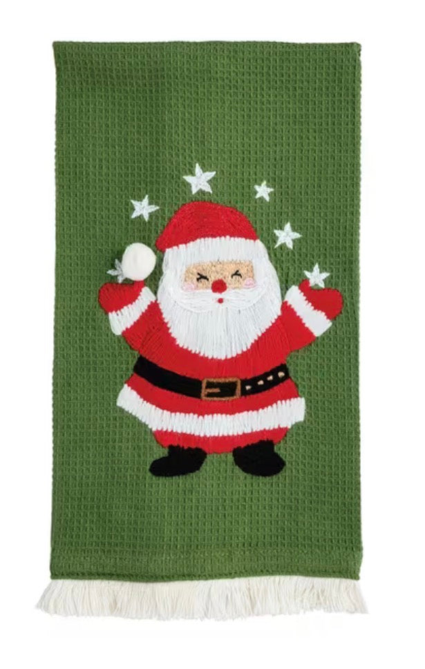 Christmas Waffle Fringe Kitchen Towel