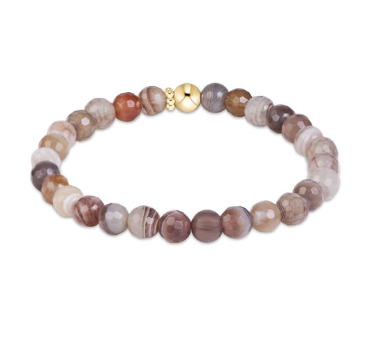 classic gemstone 6mm bracelet - botswana agate