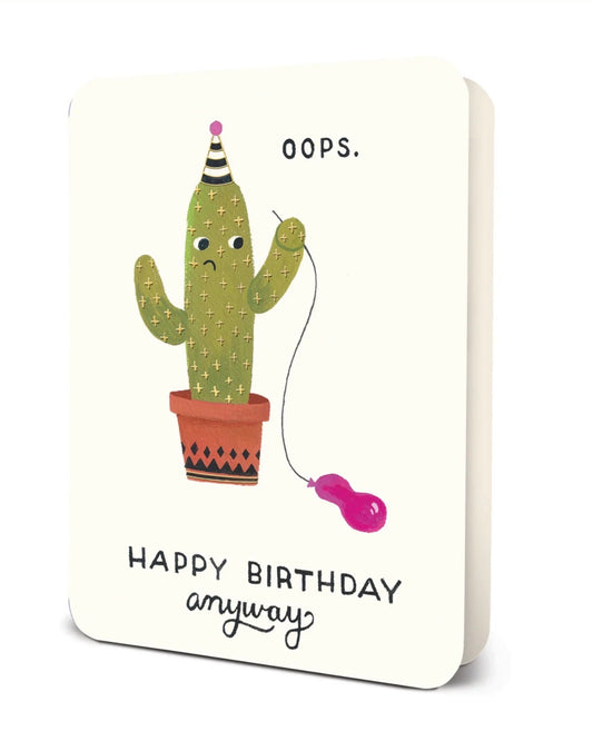 Oops Cactus Deluxe Greeting Card