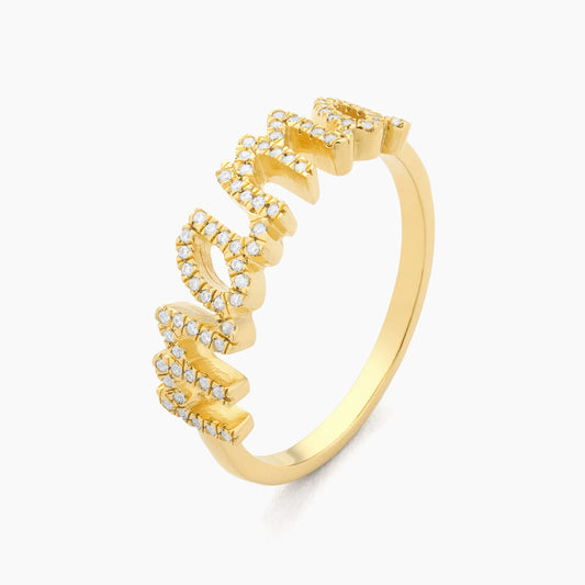 Gold Love You Mama Statement Ring