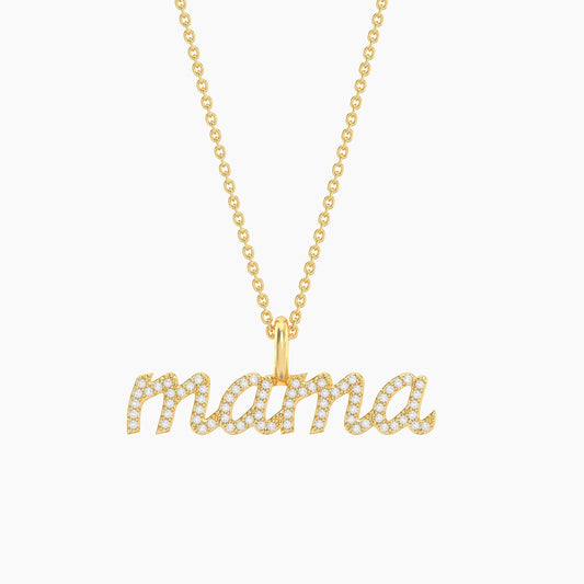Gold Love You Mama Pendant Necklace