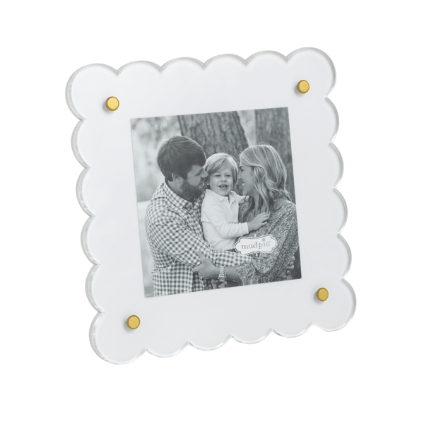 Mini White Scalloped Frame