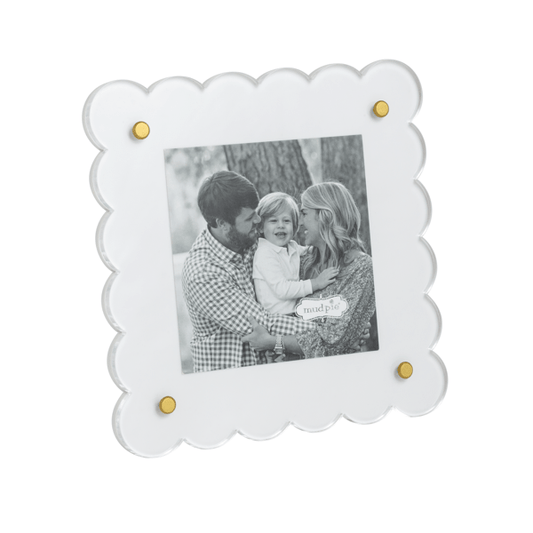 Mini White Scalloped Frame