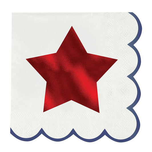Foil Scalloped Napkins - Star