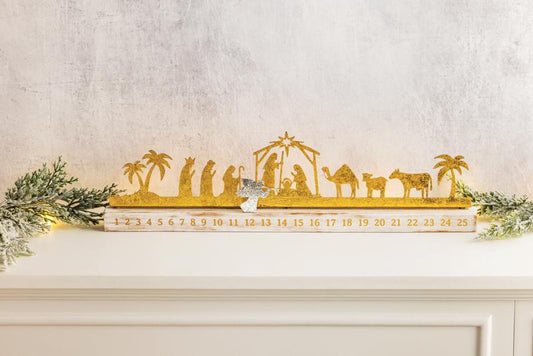 Gold Nativity Countdown to Christmas